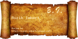 Buzik Imbert névjegykártya